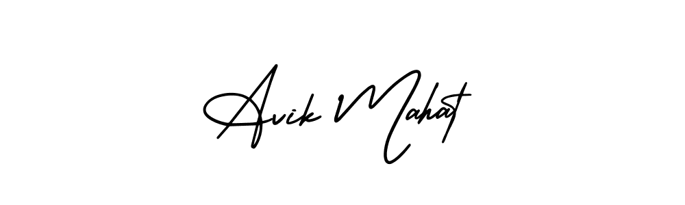 Use a signature maker to create a handwritten signature online. With this signature software, you can design (AmerikaSignatureDemo-Regular) your own signature for name Avik Mahat. Avik Mahat signature style 3 images and pictures png