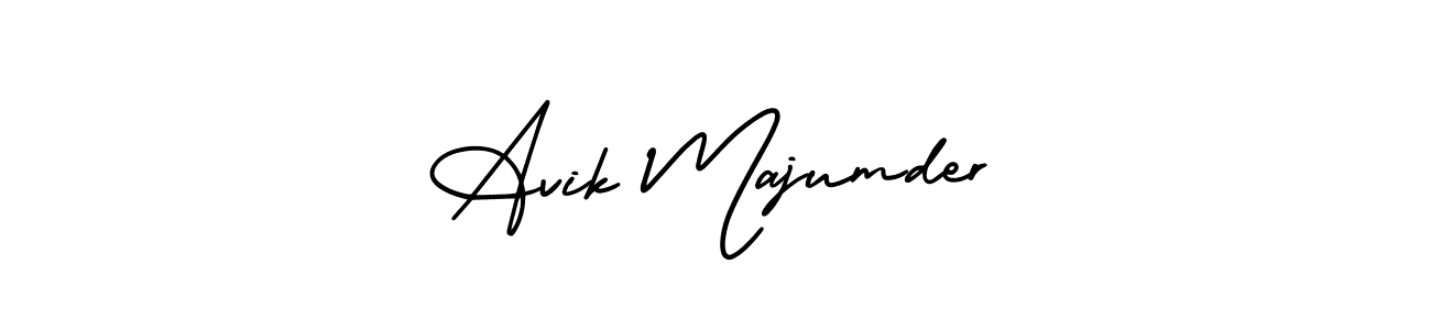 You should practise on your own different ways (AmerikaSignatureDemo-Regular) to write your name (Avik Majumder) in signature. don't let someone else do it for you. Avik Majumder signature style 3 images and pictures png
