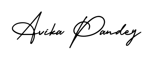 Designed for modern professionals: Avika Pandey name signature crafted with AmerikaSignatureDemo-Regular script. Ready for digital PDF workflows. Avika Pandey signature style 3 images and pictures png