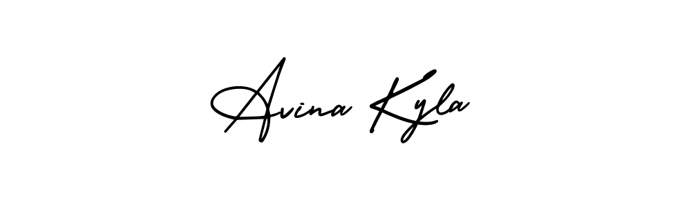 How to make Avina Kyla name signature. Use AmerikaSignatureDemo-Regular style for creating short signs online. This is the latest handwritten sign. Avina Kyla signature style 3 images and pictures png