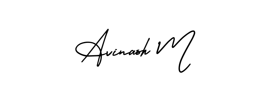 Design your own signature with our free online signature maker. With this signature software, you can create a handwritten (AmerikaSignatureDemo-Regular) signature for name Avinash M. Avinash M signature style 3 images and pictures png