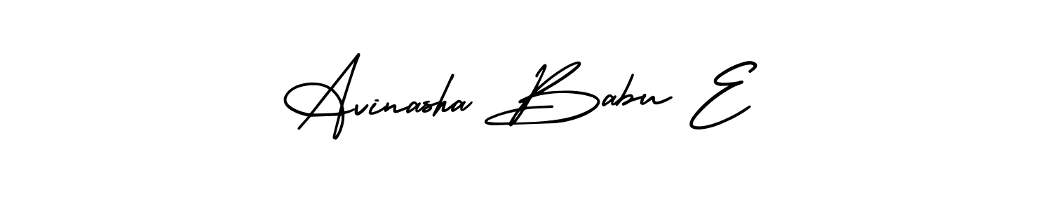 This is the best signature style for the Avinasha Babu E name. Also you like these signature font (AmerikaSignatureDemo-Regular). Mix name signature. Avinasha Babu E signature style 3 images and pictures png