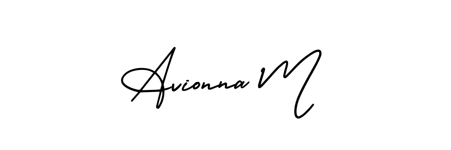 How to make Avionna M signature? AmerikaSignatureDemo-Regular is a professional autograph style. Create handwritten signature for Avionna M name. Avionna M signature style 3 images and pictures png