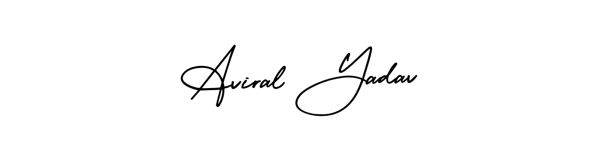 Also You can easily find your signature by using the search form. We will create Aviral Yadav name handwritten signature images for you free of cost using AmerikaSignatureDemo-Regular sign style. Aviral Yadav signature style 3 images and pictures png