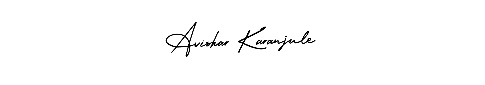 This is the best signature style for the Avishar Karanjule name. Also you like these signature font (AmerikaSignatureDemo-Regular). Mix name signature. Avishar Karanjule signature style 3 images and pictures png