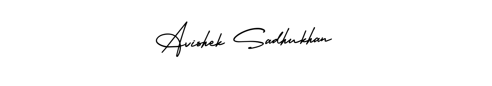 You should practise on your own different ways (AmerikaSignatureDemo-Regular) to write your name (Avishek Sadhukhan) in signature. don't let someone else do it for you. Avishek Sadhukhan signature style 3 images and pictures png