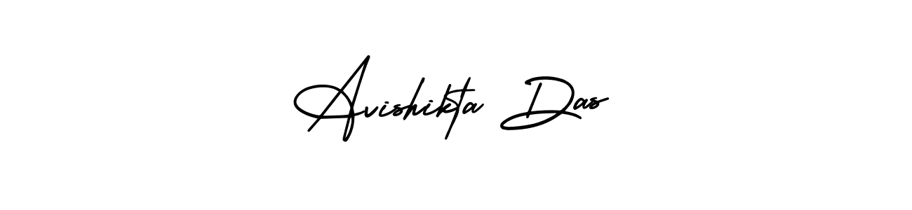 The best way (AmerikaSignatureDemo-Regular) to make a short signature is to pick only two or three words in your name. The name Avishikta Das include a total of six letters. For converting this name. Avishikta Das signature style 3 images and pictures png