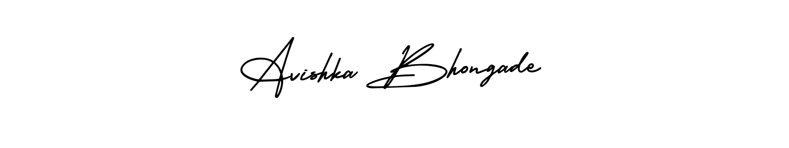if you are searching for the best signature style for your name Avishka Bhongade. so please give up your signature search. here we have designed multiple signature styles  using AmerikaSignatureDemo-Regular. Avishka Bhongade signature style 3 images and pictures png