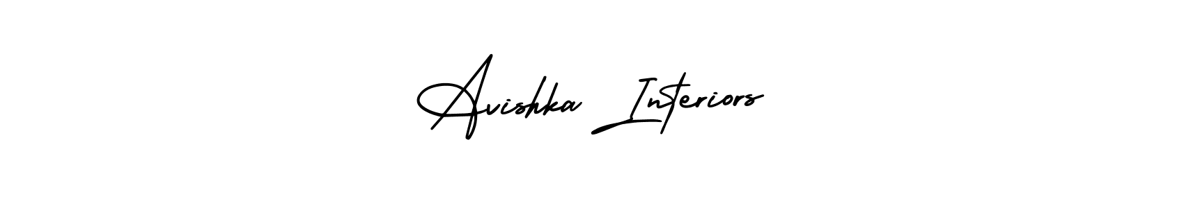 It looks lik you need a new signature style for name Avishka Interiors. Design unique handwritten (AmerikaSignatureDemo-Regular) signature with our free signature maker in just a few clicks. Avishka Interiors signature style 3 images and pictures png