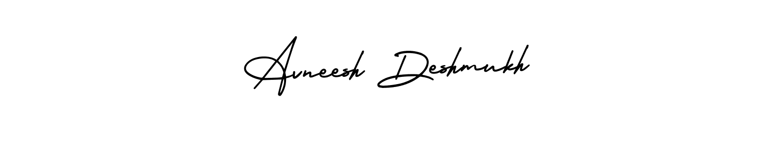 You should practise on your own different ways (AmerikaSignatureDemo-Regular) to write your name (Avneesh Deshmukh) in signature. don't let someone else do it for you. Avneesh Deshmukh signature style 3 images and pictures png