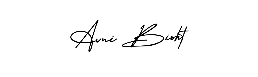 AmerikaSignatureDemo-Regular is a professional signature style that is perfect for those who want to add a touch of class to their signature. It is also a great choice for those who want to make their signature more unique. Get Avni Bisht name to fancy signature for free. Avni Bisht signature style 3 images and pictures png