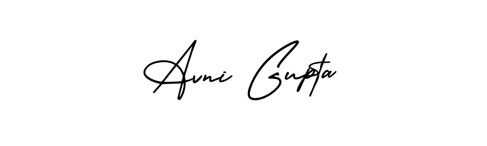 You should practise on your own different ways (AmerikaSignatureDemo-Regular) to write your name (Avni Gupta) in signature. don't let someone else do it for you. Avni Gupta signature style 3 images and pictures png