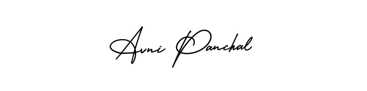 Use a signature maker to create a handwritten signature online. With this signature software, you can design (AmerikaSignatureDemo-Regular) your own signature for name Avni Panchal. Avni Panchal signature style 3 images and pictures png