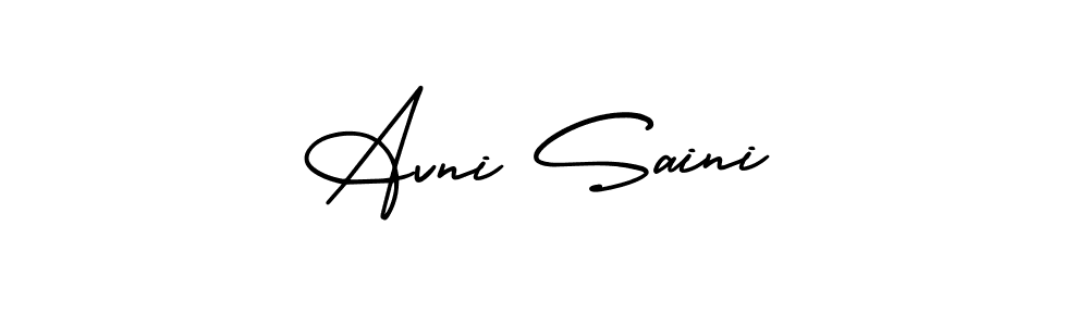 How to make Avni Saini name signature. Use AmerikaSignatureDemo-Regular style for creating short signs online. This is the latest handwritten sign. Avni Saini signature style 3 images and pictures png