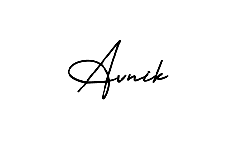 Avnik stylish signature style. Best Handwritten Sign (AmerikaSignatureDemo-Regular) for my name. Handwritten Signature Collection Ideas for my name Avnik. Avnik signature style 3 images and pictures png