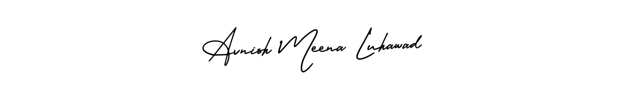 How to Draw Avnish Meena Luhawad signature style? AmerikaSignatureDemo-Regular is a latest design signature styles for name Avnish Meena Luhawad. Avnish Meena Luhawad signature style 3 images and pictures png