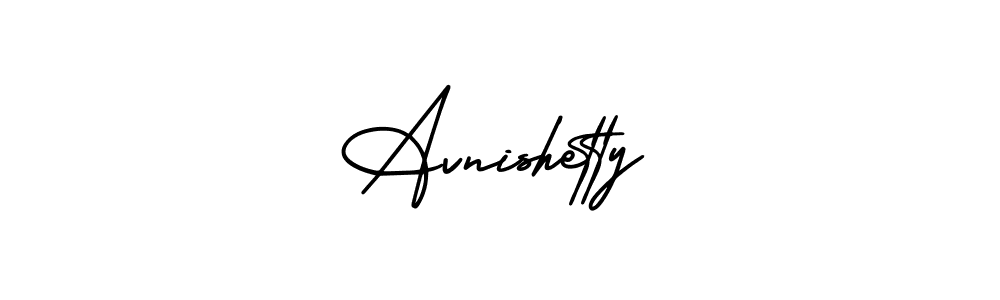 How to make Avnishetty name signature. Use AmerikaSignatureDemo-Regular style for creating short signs online. This is the latest handwritten sign. Avnishetty signature style 3 images and pictures png