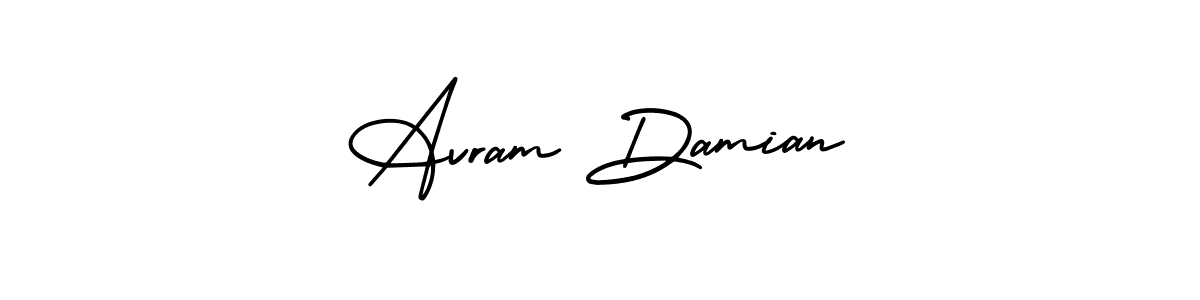 It looks lik you need a new signature style for name Avram Damian. Design unique handwritten (AmerikaSignatureDemo-Regular) signature with our free signature maker in just a few clicks. Avram Damian signature style 3 images and pictures png