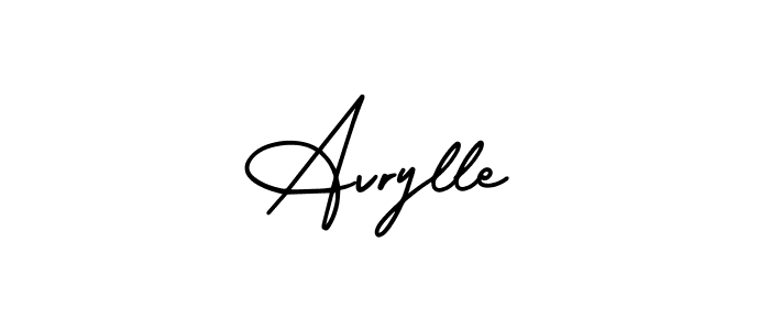 The best way (AmerikaSignatureDemo-Regular) to make a short signature is to pick only two or three words in your name. The name Avrylle include a total of six letters. For converting this name. Avrylle signature style 3 images and pictures png