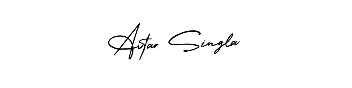 The best way (AmerikaSignatureDemo-Regular) to make a short signature is to pick only two or three words in your name. The name Avtar Singla include a total of six letters. For converting this name. Avtar Singla signature style 3 images and pictures png