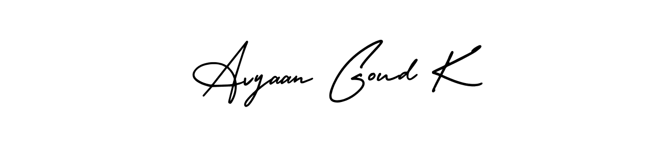 if you are searching for the best signature style for your name Avyaan Goud K. so please give up your signature search. here we have designed multiple signature styles  using AmerikaSignatureDemo-Regular. Avyaan Goud K signature style 3 images and pictures png