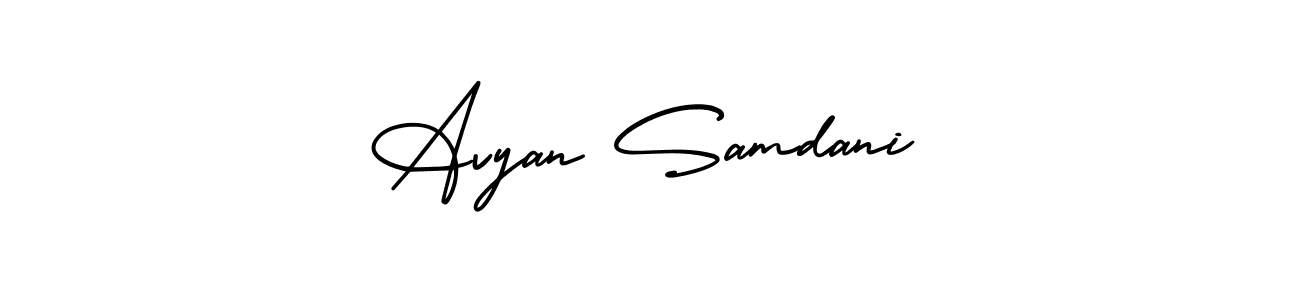 Avyan Samdani stylish signature style. Best Handwritten Sign (AmerikaSignatureDemo-Regular) for my name. Handwritten Signature Collection Ideas for my name Avyan Samdani. Avyan Samdani signature style 3 images and pictures png