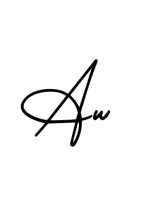 Make a beautiful signature design for name Aw. With this signature (AmerikaSignatureDemo-Regular) style, you can create a handwritten signature for free. Aw signature style 3 images and pictures png