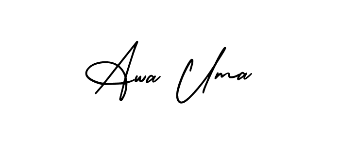 Awa Uma stylish signature style. Best Handwritten Sign (AmerikaSignatureDemo-Regular) for my name. Handwritten Signature Collection Ideas for my name Awa Uma. Awa Uma signature style 3 images and pictures png