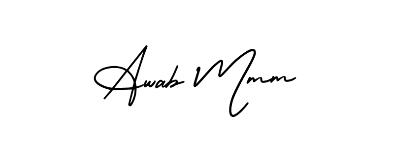 if you are searching for the best signature style for your name Awab Mmm. so please give up your signature search. here we have designed multiple signature styles  using AmerikaSignatureDemo-Regular. Awab Mmm signature style 3 images and pictures png