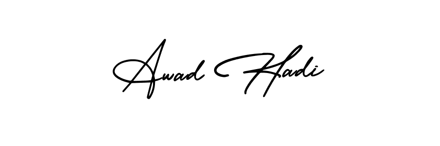 You can use this online signature creator to create a handwritten signature for the name Awad Hadi. This is the best online autograph maker. Awad Hadi signature style 3 images and pictures png