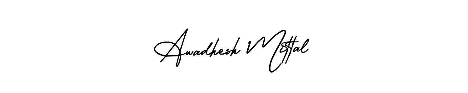 This is the best signature style for the Awadhesh Mittal name. Also you like these signature font (AmerikaSignatureDemo-Regular). Mix name signature. Awadhesh Mittal signature style 3 images and pictures png