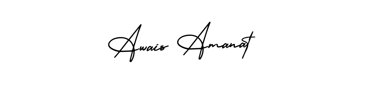 Make a beautiful signature design for name Awais Amanat. With this signature (AmerikaSignatureDemo-Regular) style, you can create a handwritten signature for free. Awais Amanat signature style 3 images and pictures png