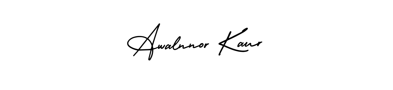 Awalnnor Kaur stylish signature style. Best Handwritten Sign (AmerikaSignatureDemo-Regular) for my name. Handwritten Signature Collection Ideas for my name Awalnnor Kaur. Awalnnor Kaur signature style 3 images and pictures png