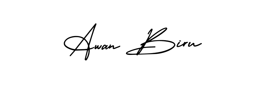 Make a beautiful signature design for name Awan Biru. Use this online signature maker to create a handwritten signature for free. Awan Biru signature style 3 images and pictures png
