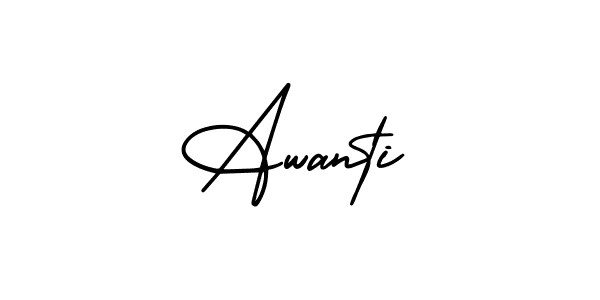 Make a beautiful signature design for name Awanti. With this signature (AmerikaSignatureDemo-Regular) style, you can create a handwritten signature for free. Awanti signature style 3 images and pictures png