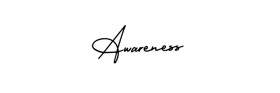 How to make Awareness signature? AmerikaSignatureDemo-Regular is a professional autograph style. Create handwritten signature for Awareness name. Awareness signature style 3 images and pictures png
