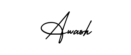Awash stylish signature style. Best Handwritten Sign (AmerikaSignatureDemo-Regular) for my name. Handwritten Signature Collection Ideas for my name Awash. Awash signature style 3 images and pictures png