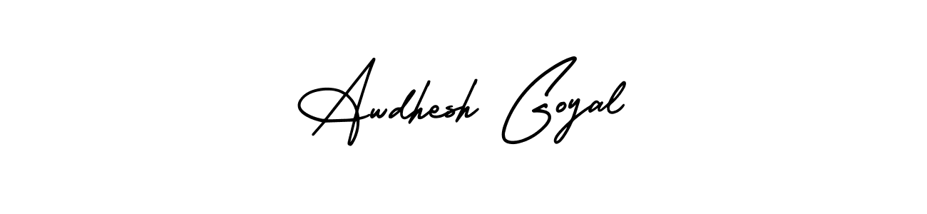 if you are searching for the best signature style for your name Awdhesh Goyal. so please give up your signature search. here we have designed multiple signature styles  using AmerikaSignatureDemo-Regular. Awdhesh Goyal signature style 3 images and pictures png