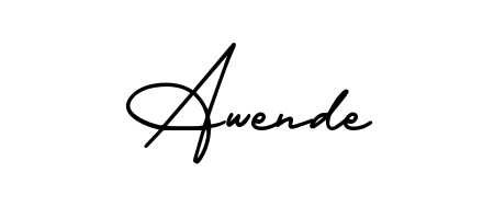 Practice writing Awende with the flow of AmerikaSignatureDemo-Regular lettering. A fantastic source of inspiration for developing your personal signature style. Awende signature style 3 images and pictures png