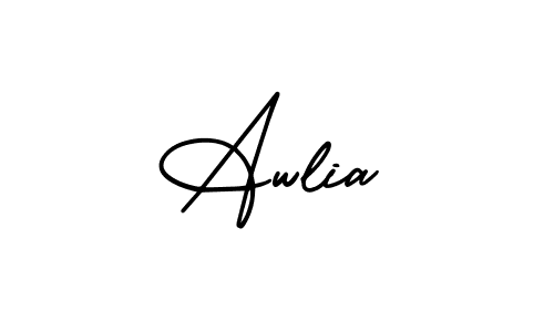 Make a beautiful signature design for name Awlia. With this signature (AmerikaSignatureDemo-Regular) style, you can create a handwritten signature for free. Awlia signature style 3 images and pictures png