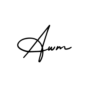 Design your own signature with our free online signature maker. With this signature software, you can create a handwritten (AmerikaSignatureDemo-Regular) signature for name Awm. Awm signature style 3 images and pictures png
