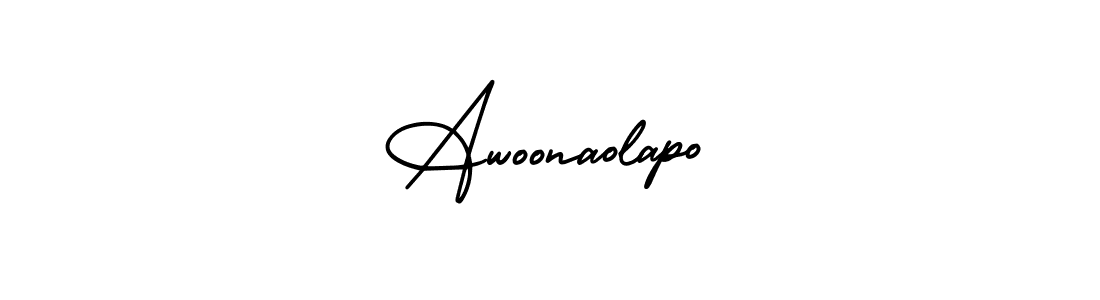 Awoonaolapo stylish signature style. Best Handwritten Sign (AmerikaSignatureDemo-Regular) for my name. Handwritten Signature Collection Ideas for my name Awoonaolapo. Awoonaolapo signature style 3 images and pictures png