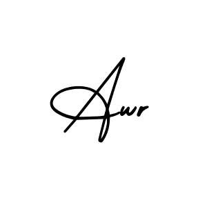 How to make Awr name signature. Use AmerikaSignatureDemo-Regular style for creating short signs online. This is the latest handwritten sign. Awr signature style 3 images and pictures png