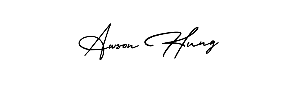 Create a beautiful signature design for name Awson Hung. With this signature (AmerikaSignatureDemo-Regular) fonts, you can make a handwritten signature for free. Awson Hung signature style 3 images and pictures png