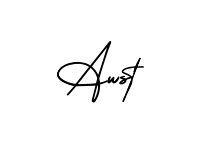 How to make Awst name signature. Use AmerikaSignatureDemo-Regular style for creating short signs online. This is the latest handwritten sign. Awst signature style 3 images and pictures png
