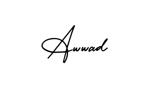 Awwad stylish signature style. Best Handwritten Sign (AmerikaSignatureDemo-Regular) for my name. Handwritten Signature Collection Ideas for my name Awwad. Awwad signature style 3 images and pictures png