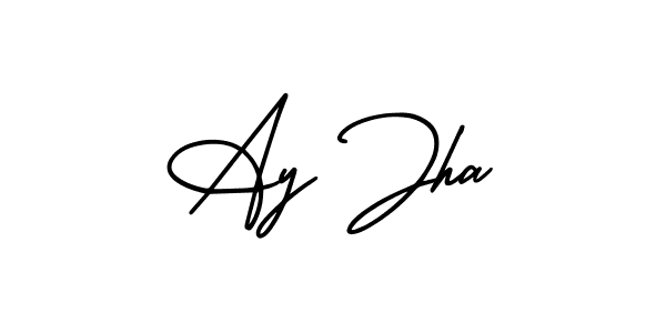 if you are searching for the best signature style for your name Ay Jha. so please give up your signature search. here we have designed multiple signature styles  using AmerikaSignatureDemo-Regular. Ay Jha signature style 3 images and pictures png