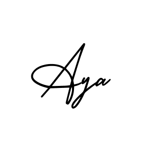 The best way (AmerikaSignatureDemo-Regular) to make a short signature is to pick only two or three words in your name. The name Aya include a total of six letters. For converting this name. Aya signature style 3 images and pictures png