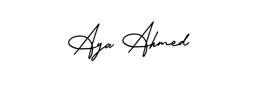 Similarly AmerikaSignatureDemo-Regular is the best handwritten signature design. Signature creator online .You can use it as an online autograph creator for name Aya Ahmed. Aya Ahmed signature style 3 images and pictures png