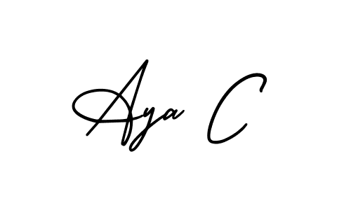 Create a beautiful signature design for name Aya C. With this signature (AmerikaSignatureDemo-Regular) fonts, you can make a handwritten signature for free. Aya C signature style 3 images and pictures png